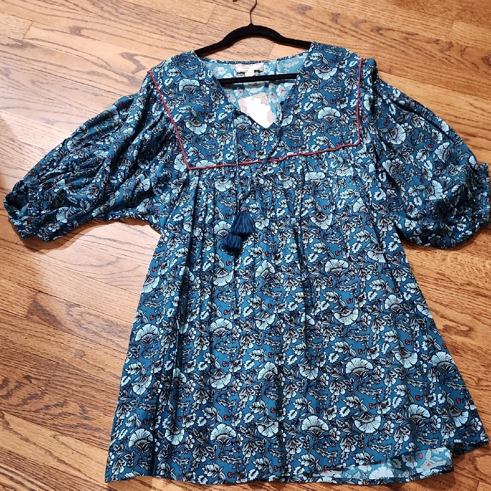 Floral Blue Midi Dress